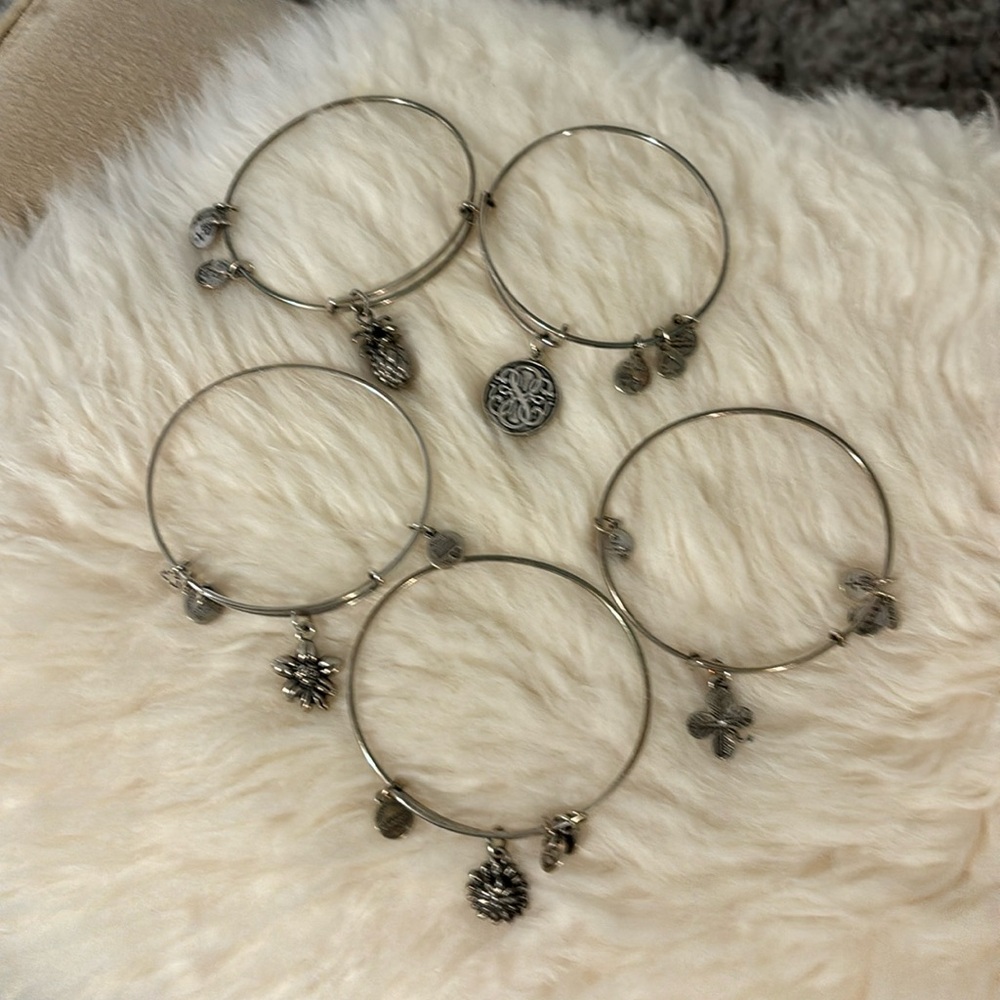 Set of 5 Alex and Ani bracelets